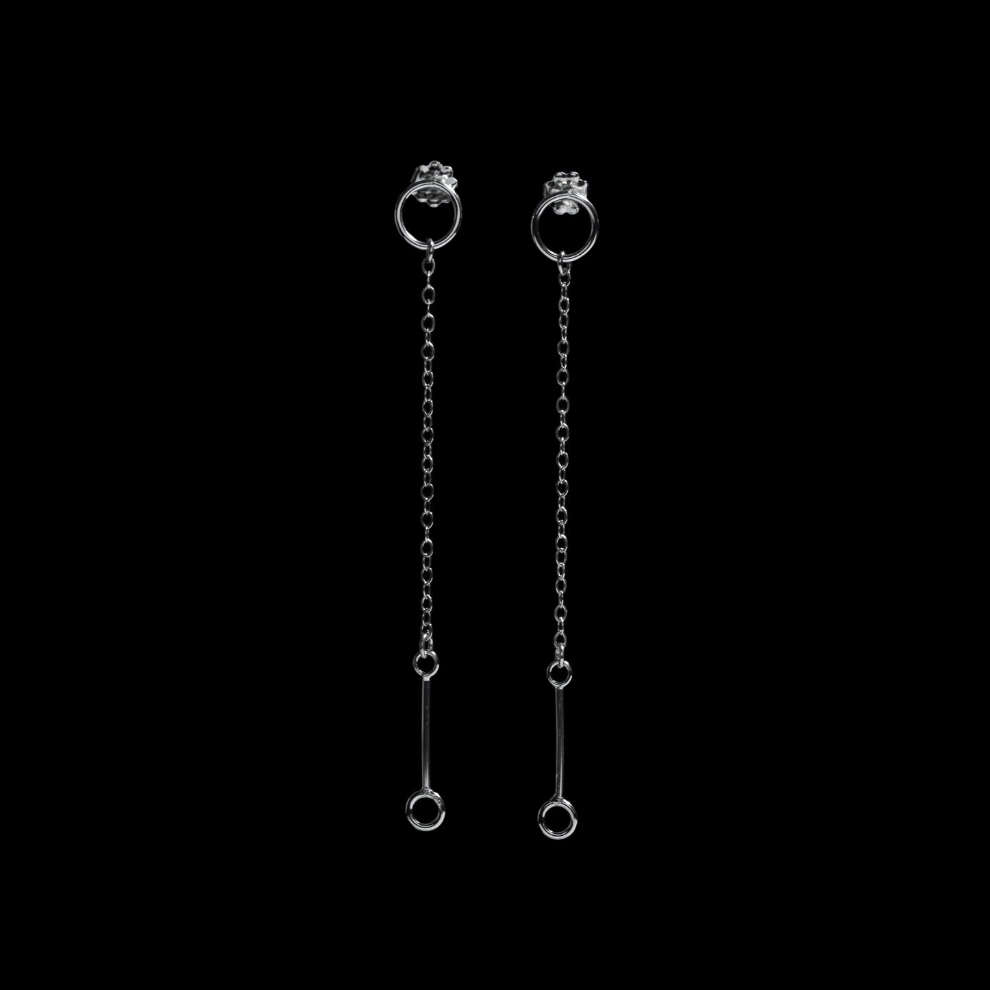 Bubble Wand Chain Dangle Studs