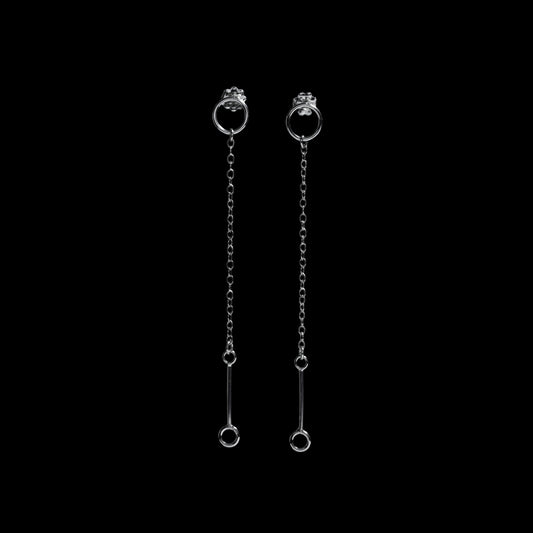 Bubble Wand Chain Dangle Studs