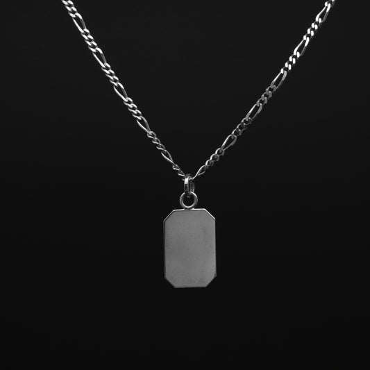 Emerald Cut Tag Necklace